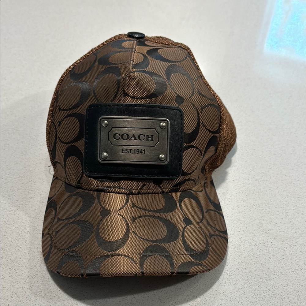 Coach Brown Logo Cap